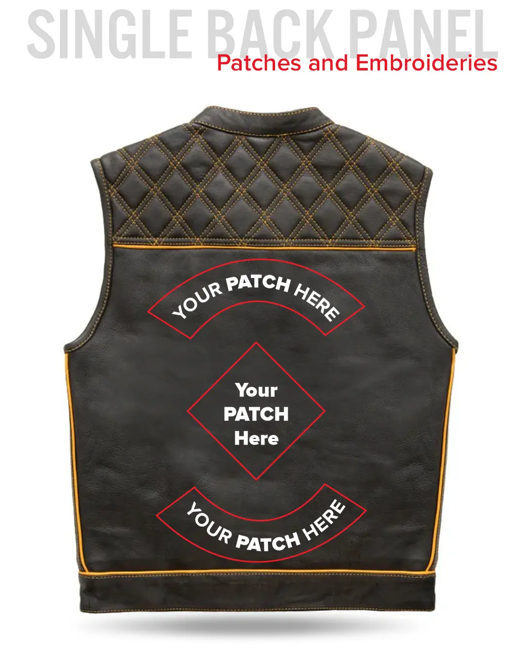 Finish Line - Gold Checker - Men's Motorcycle Leather Vest
