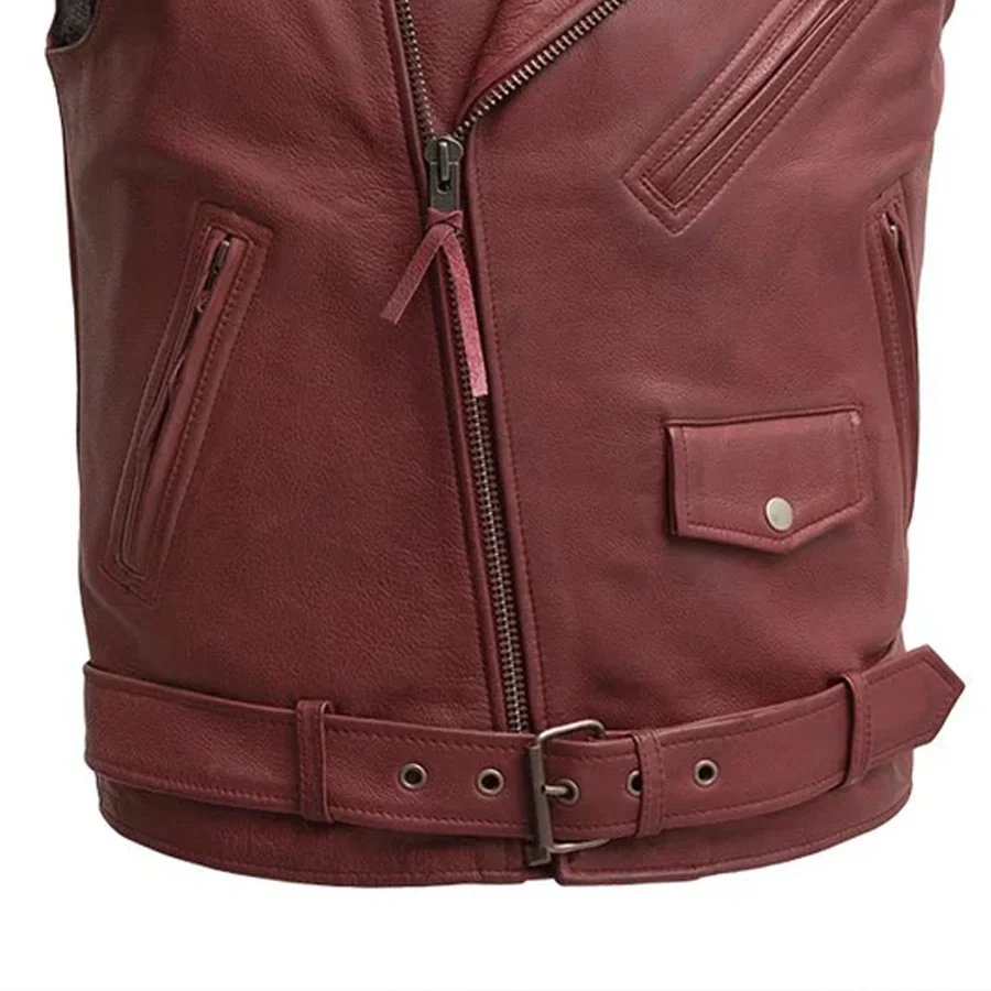 Roller - Men's Motorcycle Leather Vest