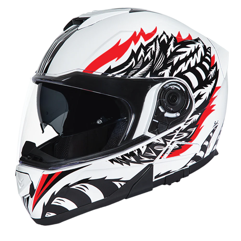 Daytona Glide Modular Motorcycle Helmet - DOT Approved, Bluetooth Ready, Dual Visor, Men/Women/Youth - W/ Phoenix