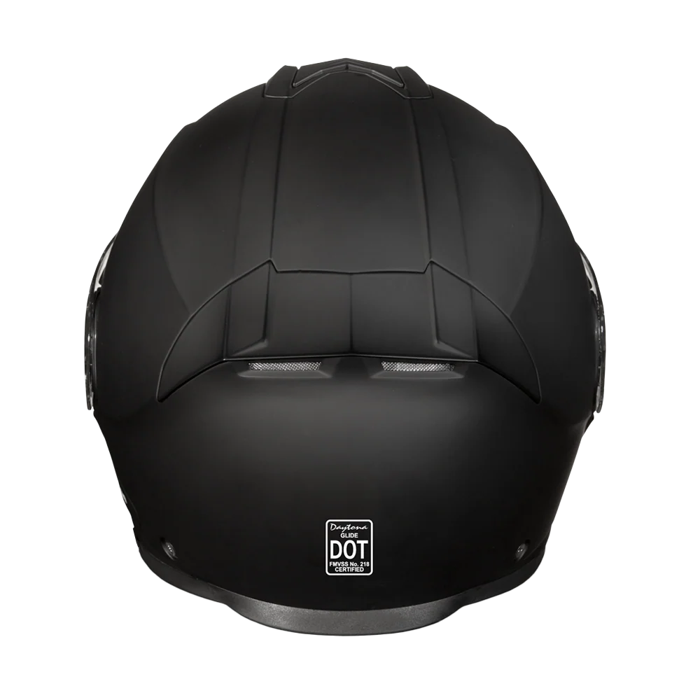 Daytona Glide Modular Motorcycle Helmet - DOT Approved, Bluetooth Ready, Dual Visor, Men/Women/Youth - Dull Black