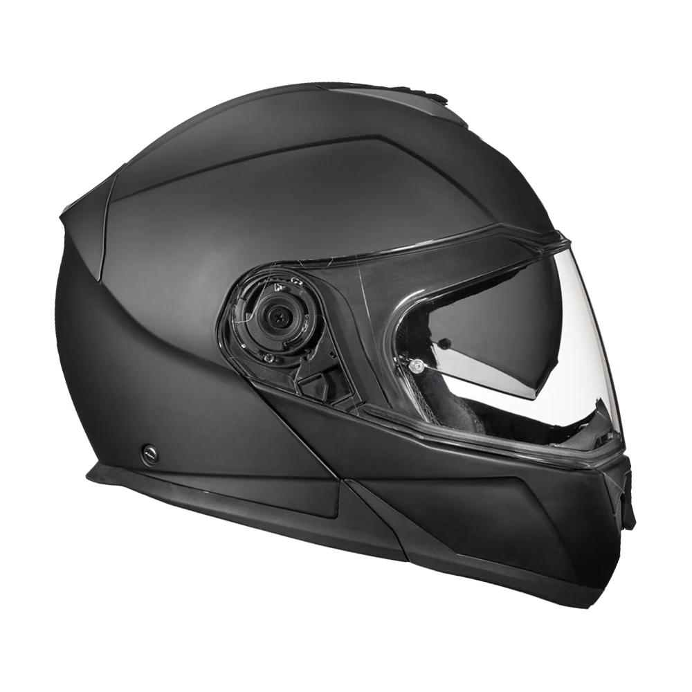 Daytona Glide Modular Motorcycle Helmet - DOT Approved, Bluetooth Ready, Dual Visor, Men/Women/Youth - Dull Black