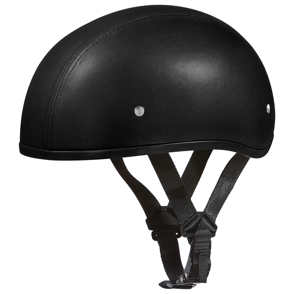 D.O.T. Daytona Skull Cap W/O Visor- Leather Covered