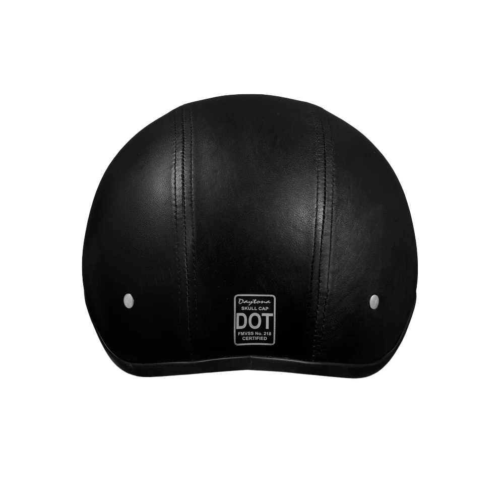 D.O.T. Daytona Skull Cap W/O Visor- Leather Covered