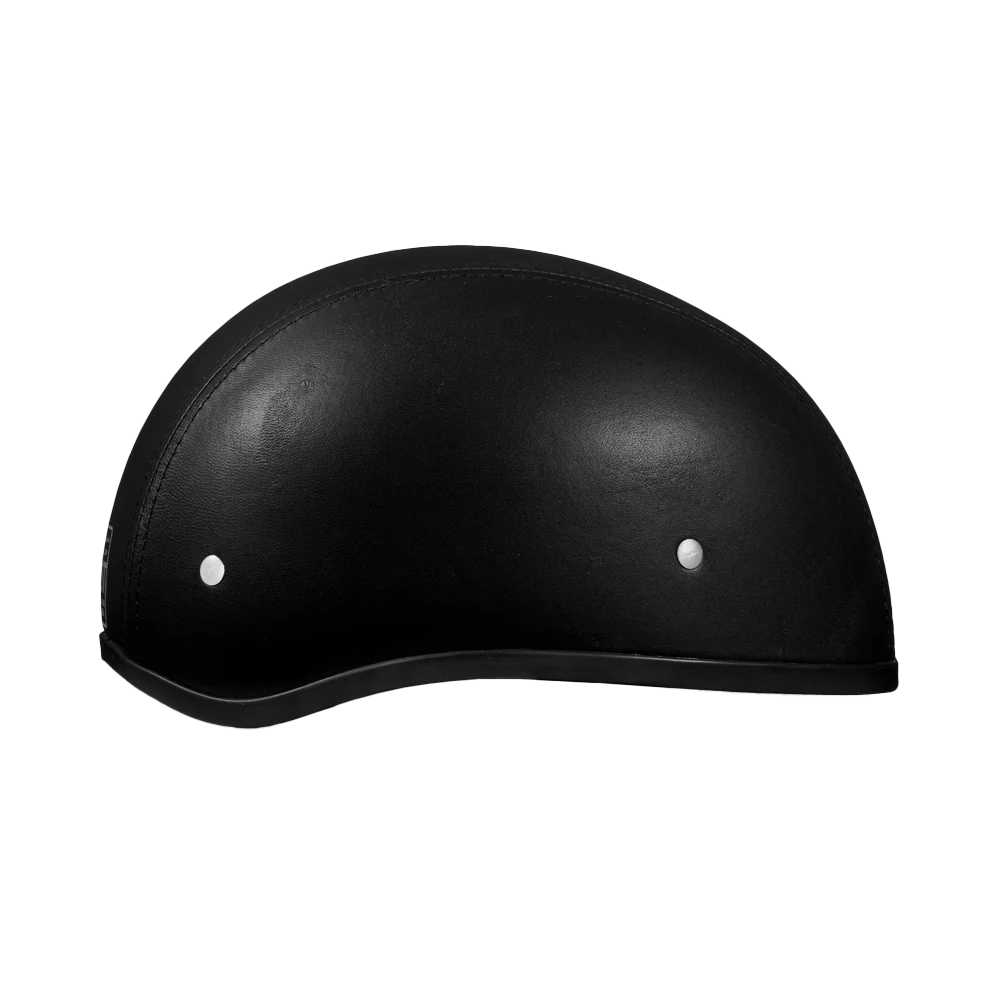 D.O.T. Daytona Skull Cap W/O Visor- Leather Covered