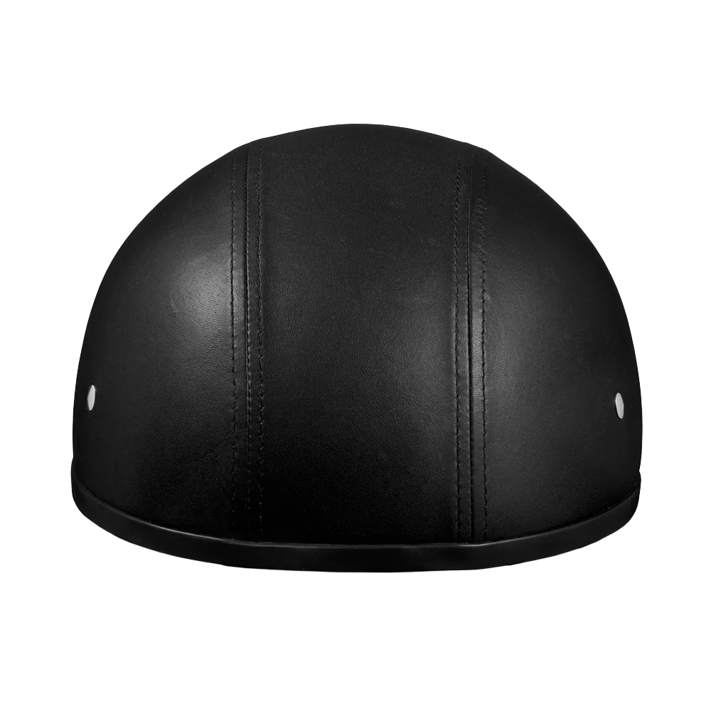 D.O.T. Daytona Skull Cap W/O Visor- Leather Covered