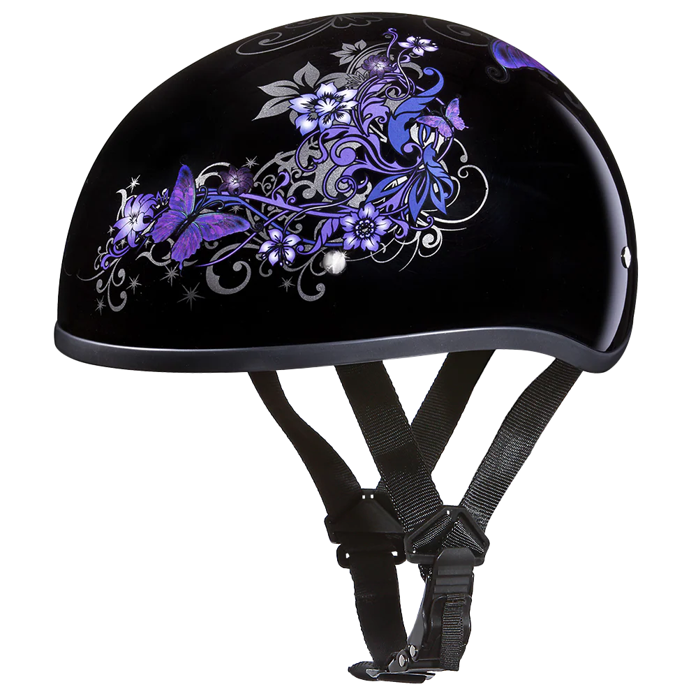 4276-dot-approved-daytona-motorcycle-half-face-helmet-skull-cap-graphics-for-men-women-scooters-atvs-utvs-choppers-w-butterfly-1.webp DOT Approved Daytona Motorcycle Half Face Helmet - Skull Cap Graphics for Men & Women, Scooters, ATVs, UTVs & Choppers - W/ Butterfly