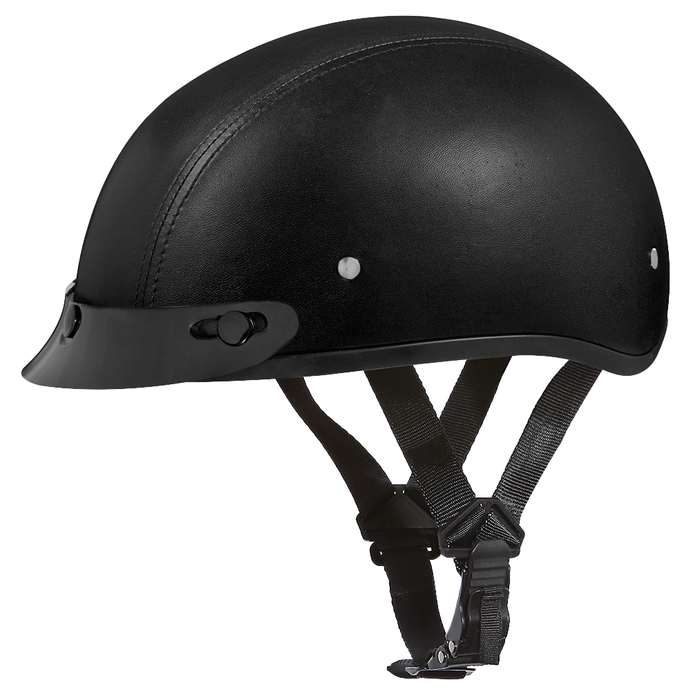 D.O.T. Daytona Skull Cap- Leather Covered
