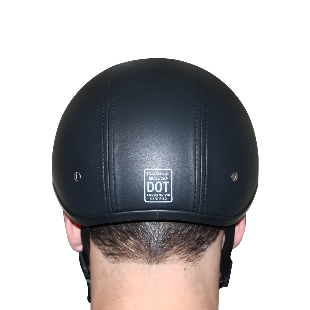 D.O.T. Daytona Skull Cap- Leather Covered