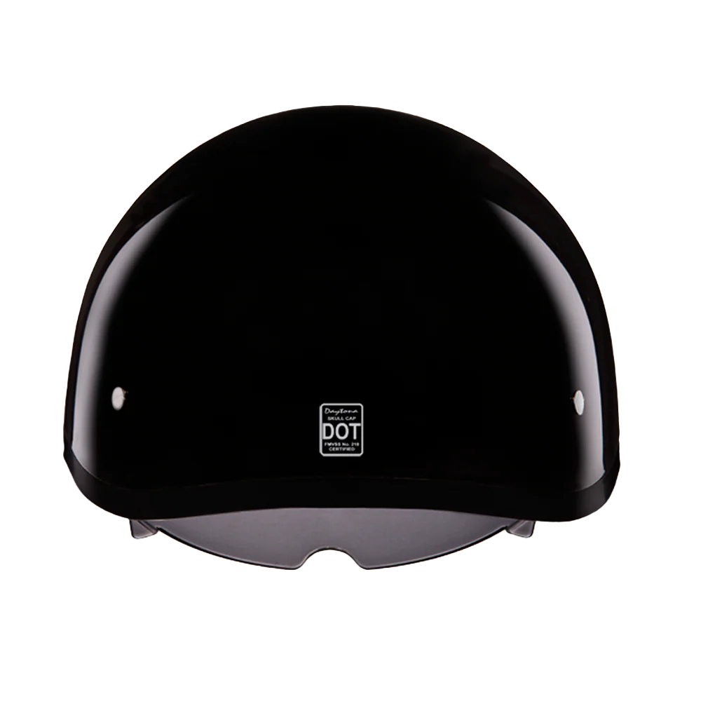 D.O.T. Daytona Skull Cap W/ Inner Shield- Hi-Gloss Black