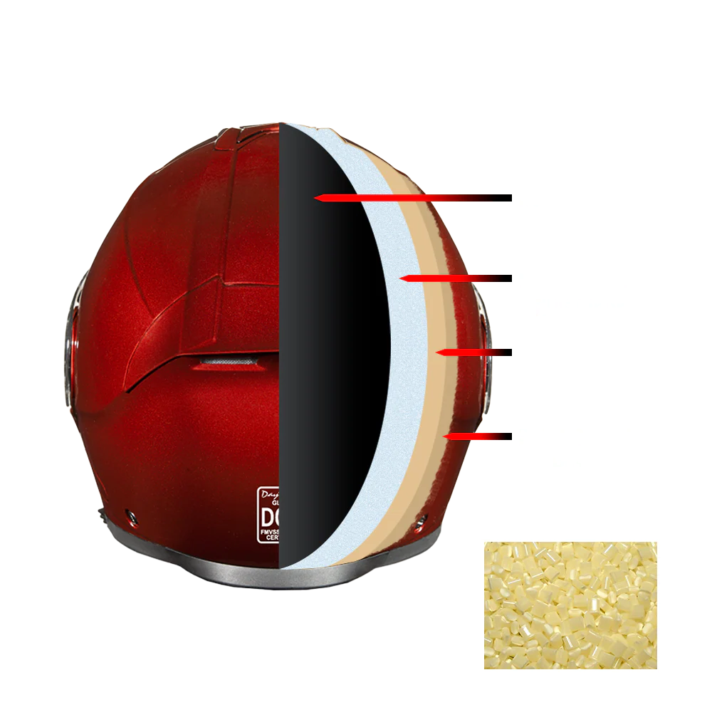 Daytona Glide Modular Motorcycle Helmet - DOT Approved, Bluetooth Ready, Dual Visor, Men/Women/Youth - Black Cherry