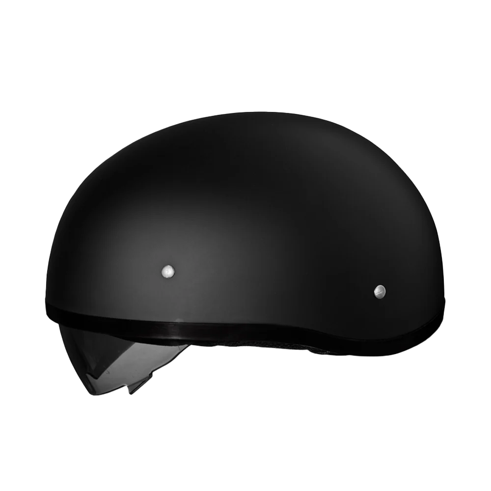 D.O.T. Daytona Skull Cap W/ Inner Shield- Dull Black