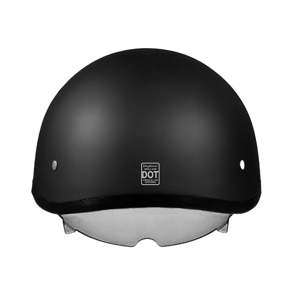 D.O.T. Daytona Skull Cap W/ Inner Shield- Dull Black