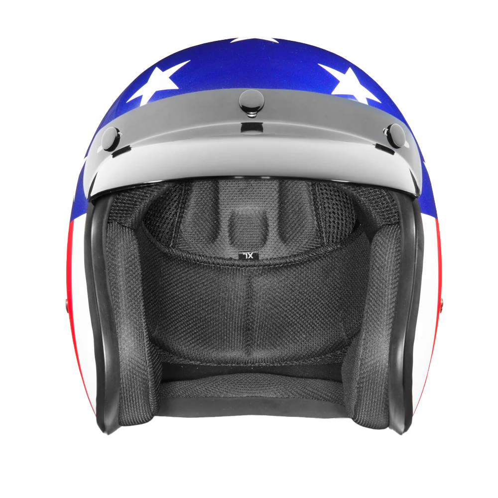 4636-dot-approved-daytona-cruiser-open-face-motorcycle-helmet-men-women-youth-with-visor-graphics-w-captain-america-2.webp DOT Approved Daytona Cruiser Open Face Motorcycle Helmet - Men, Women & Youth - With Visor & Graphics - W/ Captain America