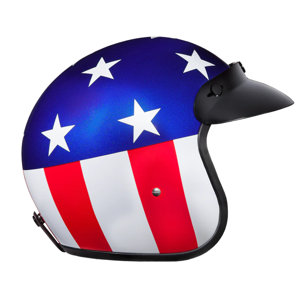 4636-dot-approved-daytona-cruiser-open-face-motorcycle-helmet-men-women-youth-with-visor-graphics-w-captain-america-3.webp DOT Approved Daytona Cruiser Open Face Motorcycle Helmet - Men, Women & Youth - With Visor & Graphics - W/ Captain America