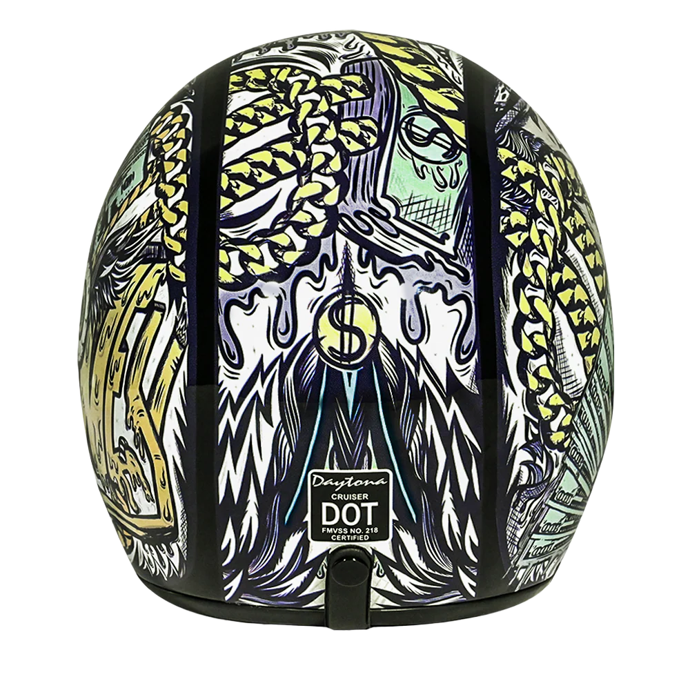4658-dot-approved-daytona-cruiser-open-face-motorcycle-helmet-men-women-youth-with-visor-graphics-w-money-4.webp DOT Approved Daytona Cruiser Open Face Motorcycle Helmet - Men, Women & Youth - With Visor & Graphics - W/ Money