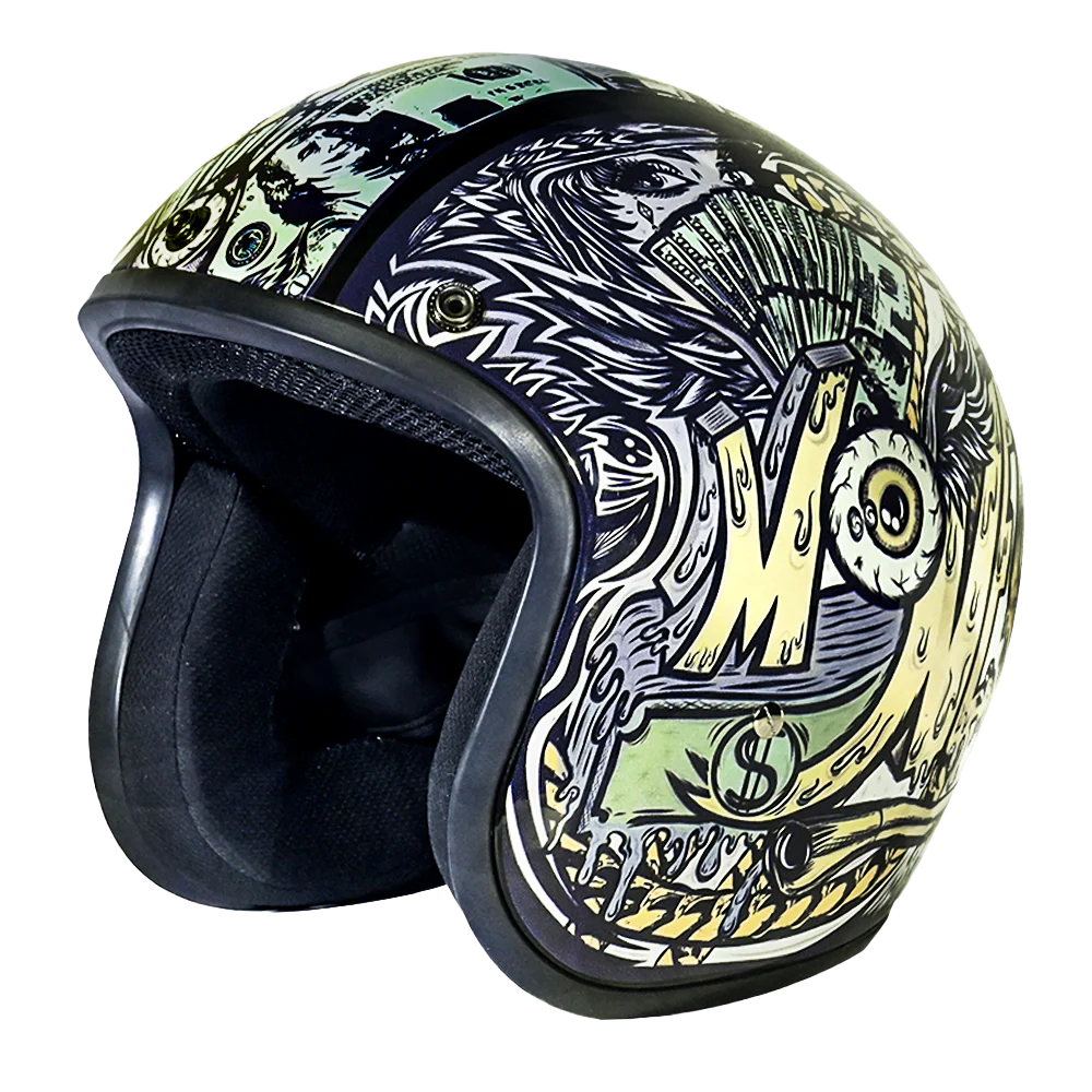 4658-dot-approved-daytona-cruiser-open-face-motorcycle-helmet-men-women-youth-with-visor-graphics-w-money-5.webp DOT Approved Daytona Cruiser Open Face Motorcycle Helmet - Men, Women & Youth - With Visor & Graphics - W/ Money