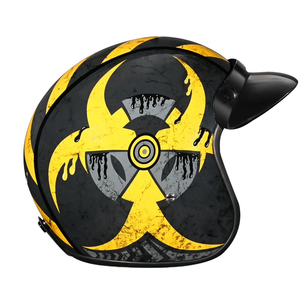 4667-dot-approved-daytona-cruiser-open-face-motorcycle-helmet-men-women-youth-with-visor-graphics-w-toxic-3.webp DOT Approved Daytona Cruiser Open Face Motorcycle Helmet - Men, Women & Youth - With Visor & Graphics - W/ Toxic