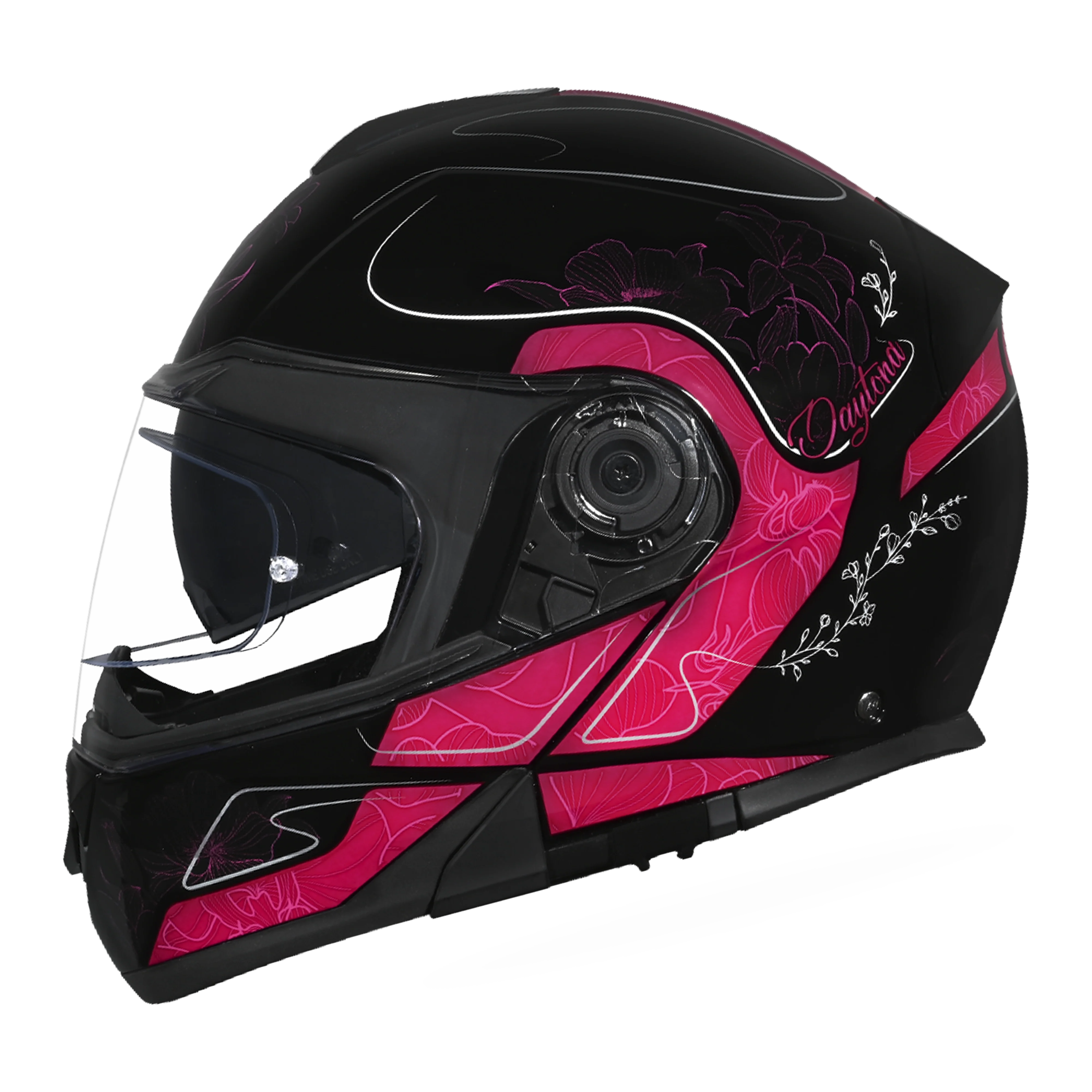 4786-daytona-glide-modular-motorcycle-helmet-dot-approved-bluetooth-ready-dual-visor-men-women-youth-w-flowers-3.webp Daytona Glide Modular Motorcycle Helmet - DOT Approved, Bluetooth Ready, Dual Visor, Men/Women/Youth - W/ Flowers