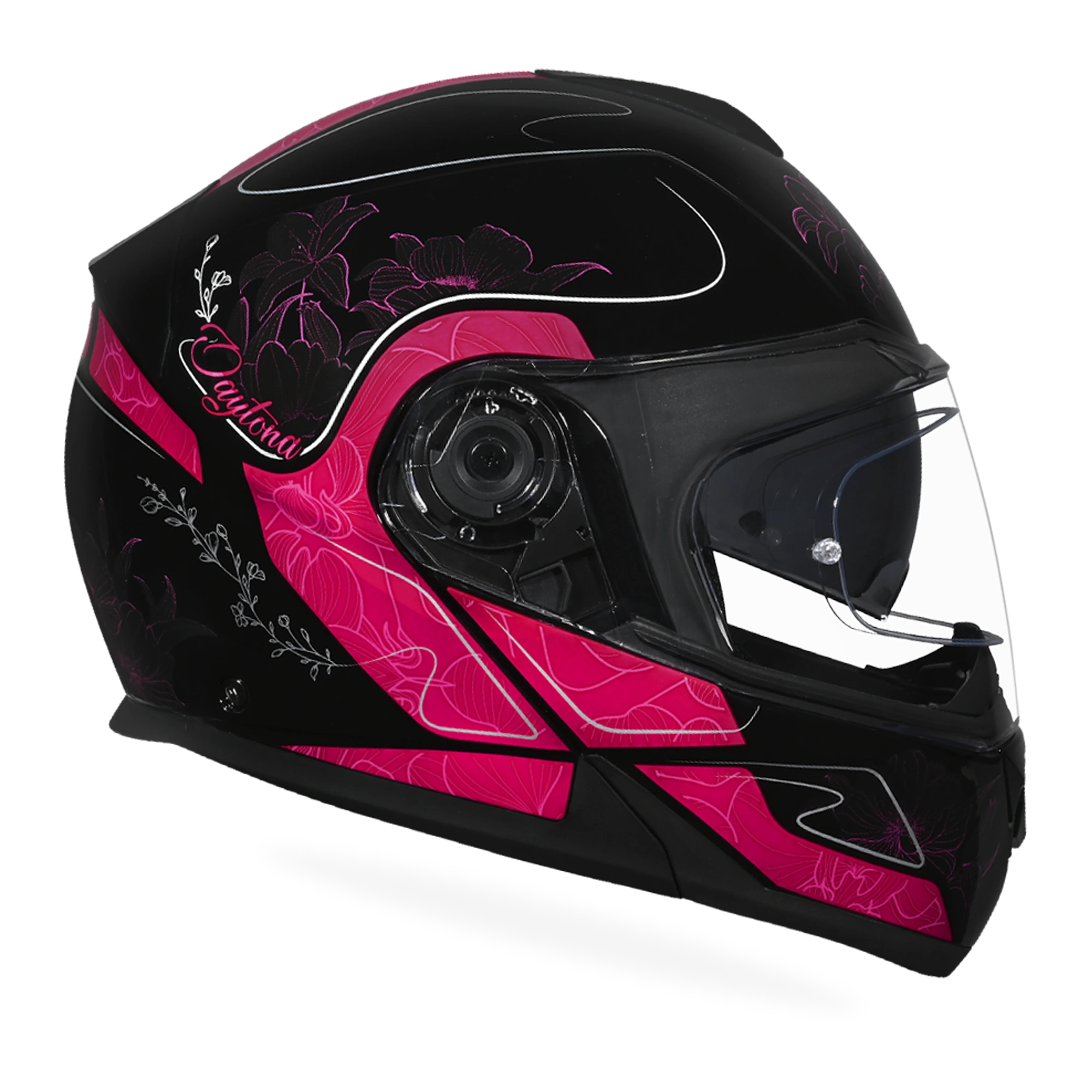 4786-daytona-glide-modular-motorcycle-helmet-dot-approved-bluetooth-ready-dual-visor-men-women-youth-w-flowers-5.webp Daytona Glide Modular Motorcycle Helmet - DOT Approved, Bluetooth Ready, Dual Visor, Men/Women/Youth - W/ Flowers