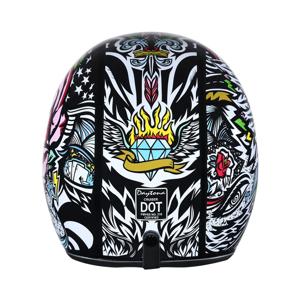 4864-dot-approved-daytona-cruiser-open-face-motorcycle-helmet-men-women-youth-with-visor-graphics-w-tribal-4.webp DOT Approved Daytona Cruiser Open Face Motorcycle Helmet - Men, Women & Youth - With Visor & Graphics - W/ Tribal