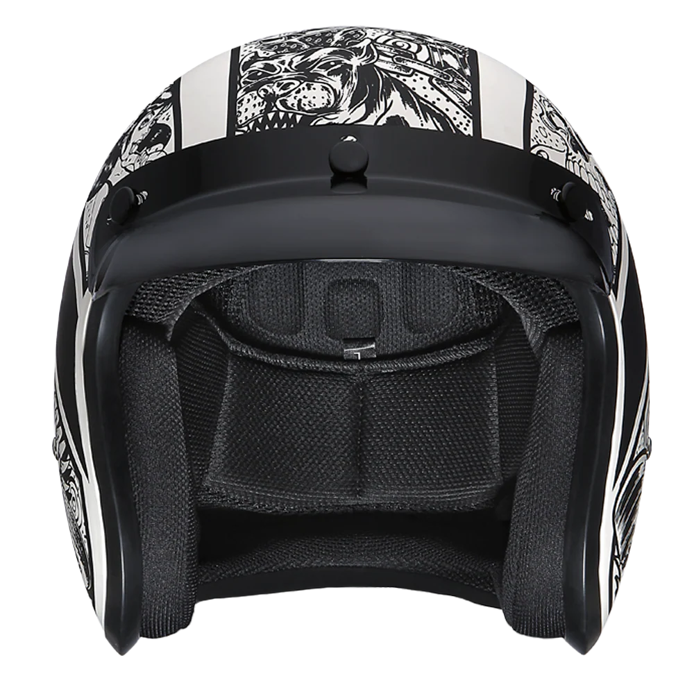 4881-dot-approved-daytona-cruiser-open-face-motorcycle-helmet-men-women-youth-with-visor-graphics-w-graffiti-2.webp DOT Approved Daytona Cruiser Open Face Motorcycle Helmet - Men, Women & Youth - With Visor & Graphics - W/ Graffiti