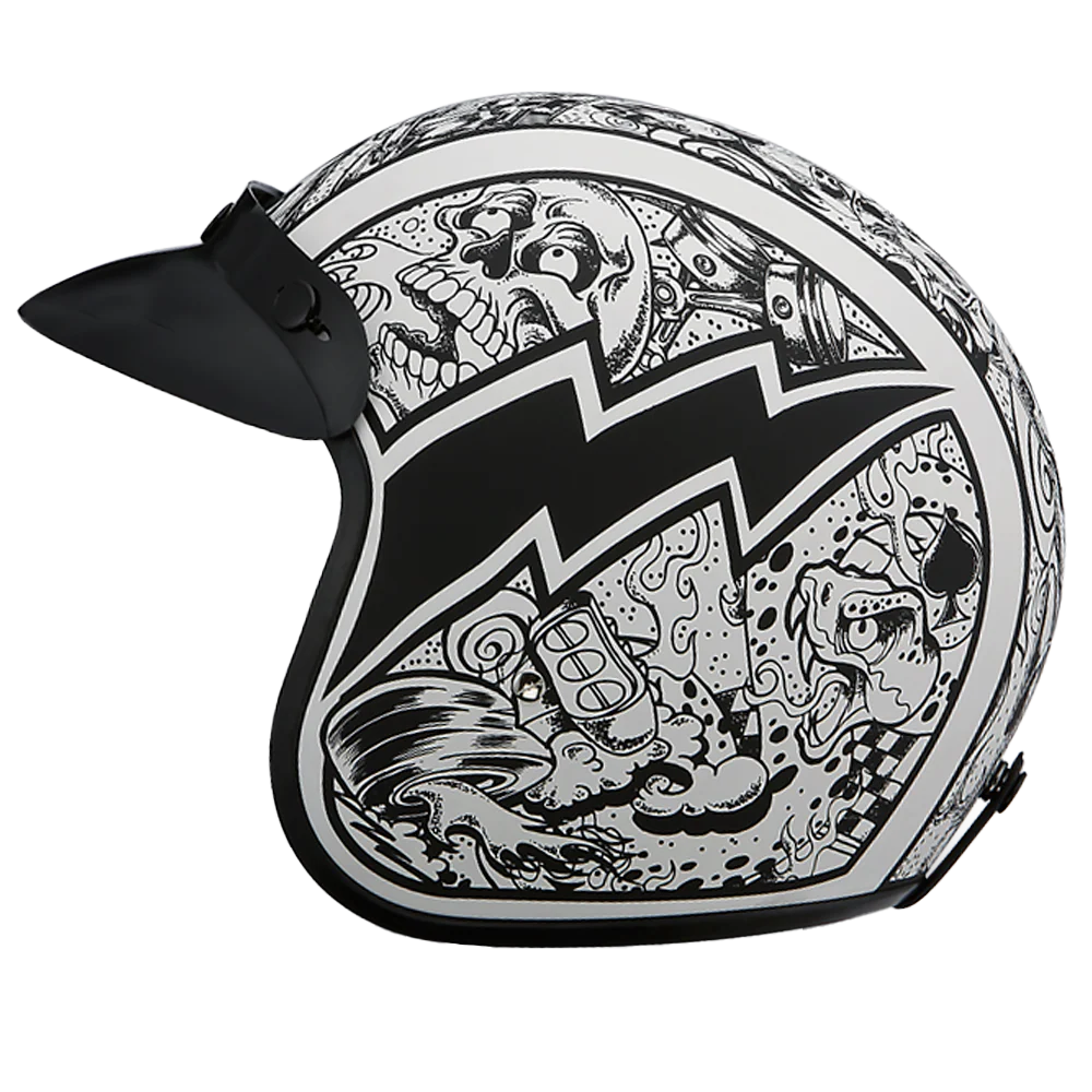 4881-dot-approved-daytona-cruiser-open-face-motorcycle-helmet-men-women-youth-with-visor-graphics-w-graffiti-5.webp DOT Approved Daytona Cruiser Open Face Motorcycle Helmet - Men, Women & Youth - With Visor & Graphics - W/ Graffiti