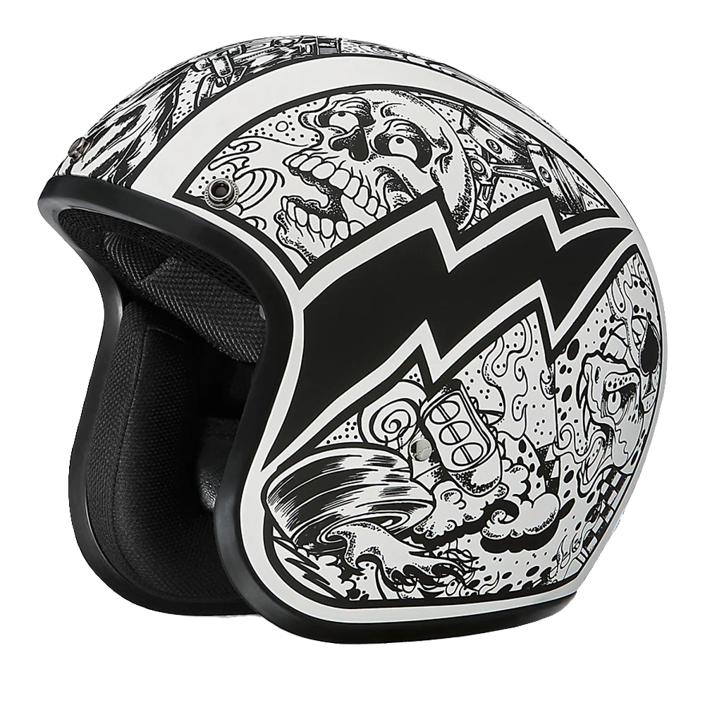 4881-dot-approved-daytona-cruiser-open-face-motorcycle-helmet-men-women-youth-with-visor-graphics-w-graffiti-6.webp DOT Approved Daytona Cruiser Open Face Motorcycle Helmet - Men, Women & Youth - With Visor & Graphics - W/ Graffiti