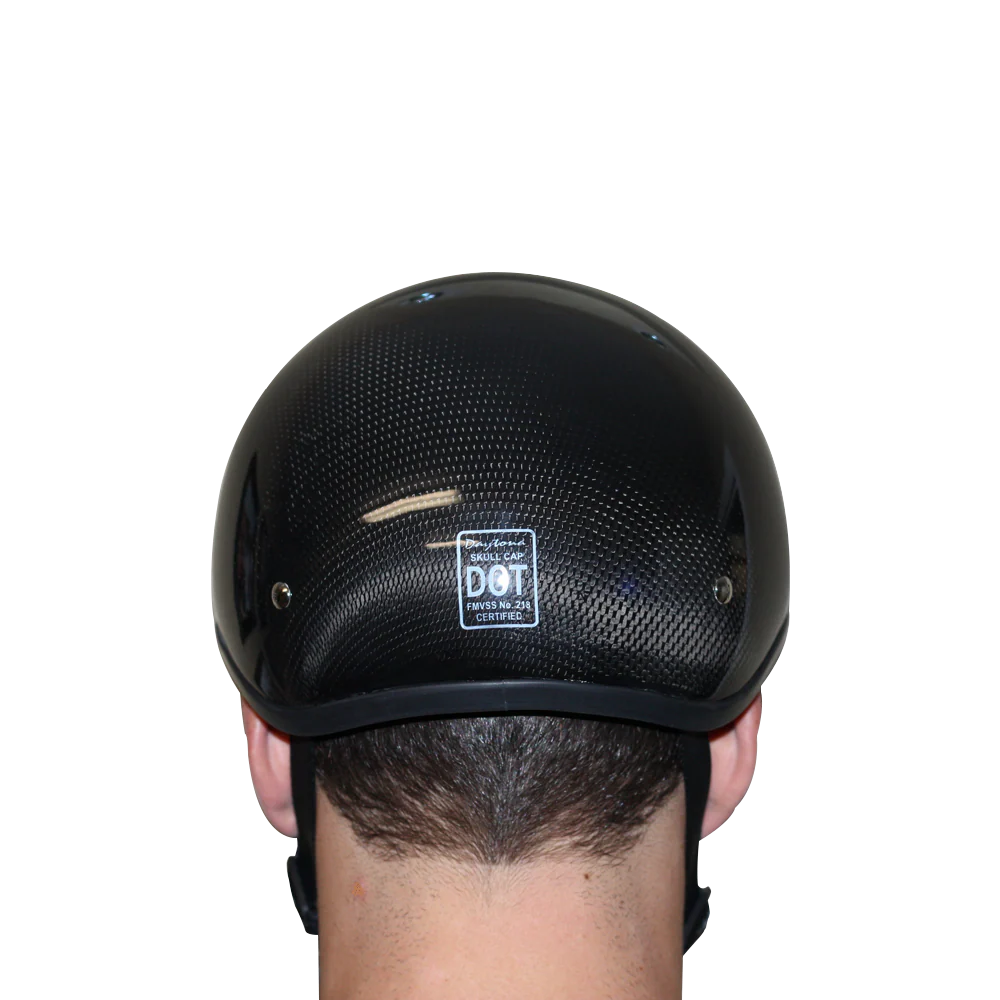 D.O.T. Daytona Skull Cap- Grey Carbon Fiber