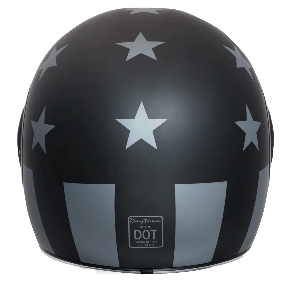 DOT Daytona Retro Full Face Motorcycle Helmet: Vintage Style for Men, Women, & Youth - W/ Captain America Stealth