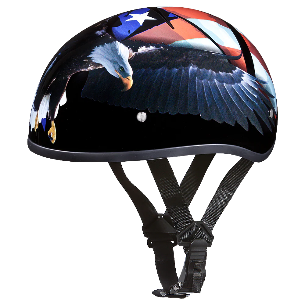 4962-dot-approved-daytona-motorcycle-half-face-helmet-skull-cap-graphics-for-men-women-scooters-atvs-utvs-choppers-w-freedom-1.webp DOT Approved Daytona Motorcycle Half Face Helmet - Skull Cap Graphics for Men & Women, Scooters, ATVs, UTVs & Choppers - W/ Freedom