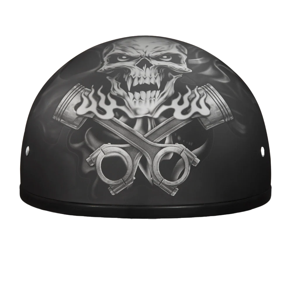 5005-dot-approved-daytona-motorcycle-half-face-helmet-skull-cap-graphics-for-men-women-scooters-atvs-utvs-choppers-w-pistons-skull-1.webp DOT Approved Daytona Motorcycle Half Face Helmet - Skull Cap Graphics for Men & Women, Scooters, ATVs, UTVs & Choppers - W/ Pistons Skull