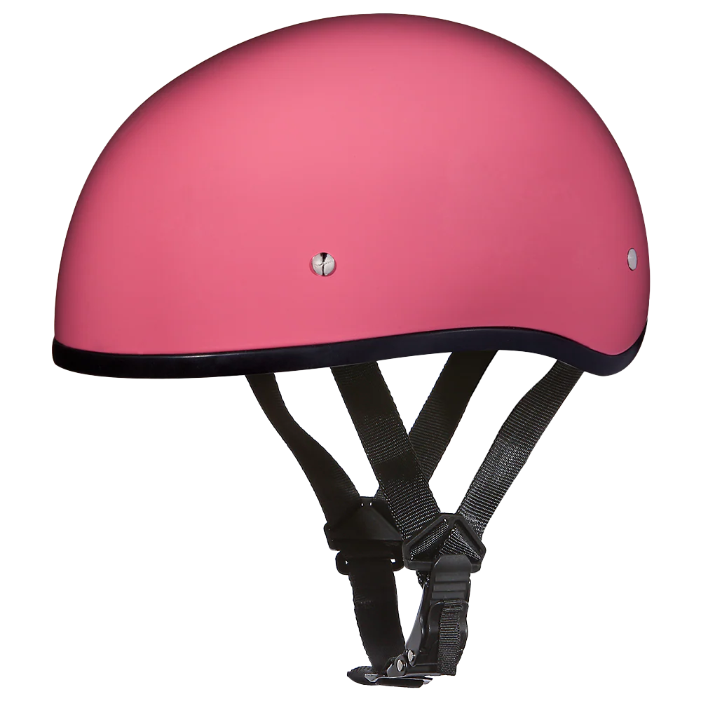 DOT Approved Daytona Skull Cap Half Shell Motorcycle Helmet - Beanie Style for Motorcycles, Cruisers, Scooters, and Mopeds W/O Visor- Hi-Gloss Pink