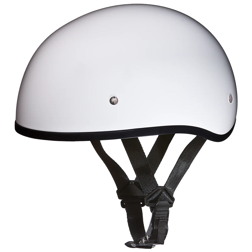 5027-dot-approved-daytona-skull-cap-half-shell-motorcycle-helmet-beanie-style-for-motorcycles-cruisers-scooters-and-mopeds-w-o-visor-hi-gloss-white-1.webp DOT Approved Daytona Skull Cap Half Shell Motorcycle Helmet - Beanie Style for Motorcycles, Cruisers, Scooters, and Mopeds W/O Visor- Hi-Gloss White