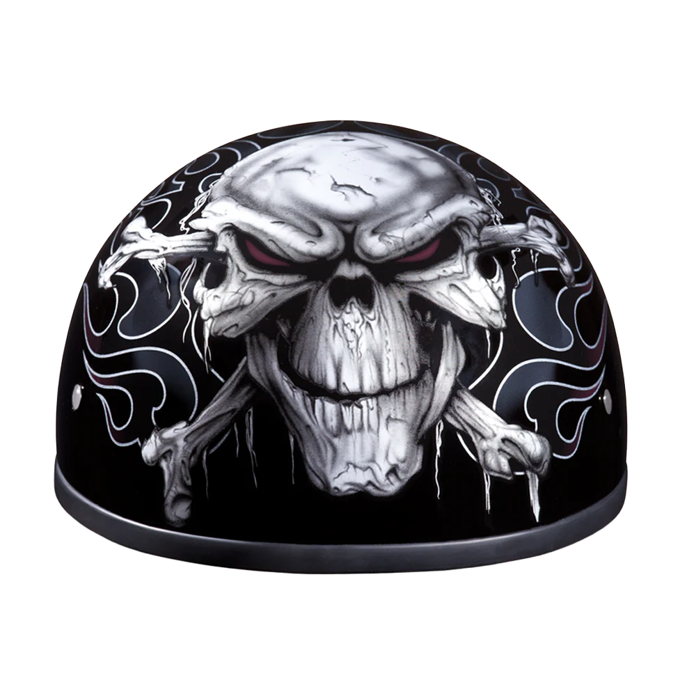 5077-dot-approved-daytona-motorcycle-half-face-helmet-skull-cap-graphics-for-men-women-scooters-atvs-utvs-choppers-w-cross-bones-1.webp DOT Approved Daytona Motorcycle Half Face Helmet - Skull Cap Graphics for Men & Women, Scooters, ATVs, UTVs & Choppers - W/ Cross Bones