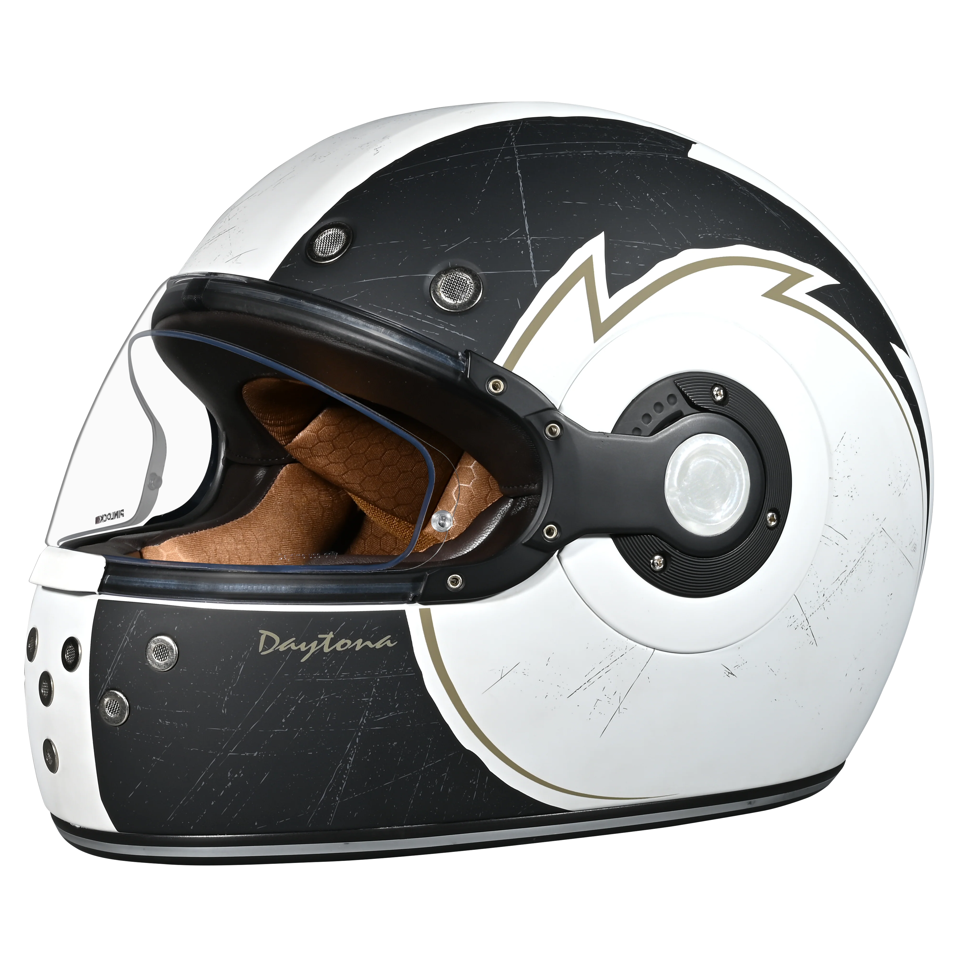 DOT Daytona Retro Full Face Motorcycle Helmet: Vintage Style for Men, Women, & Youth - W/ Blitz