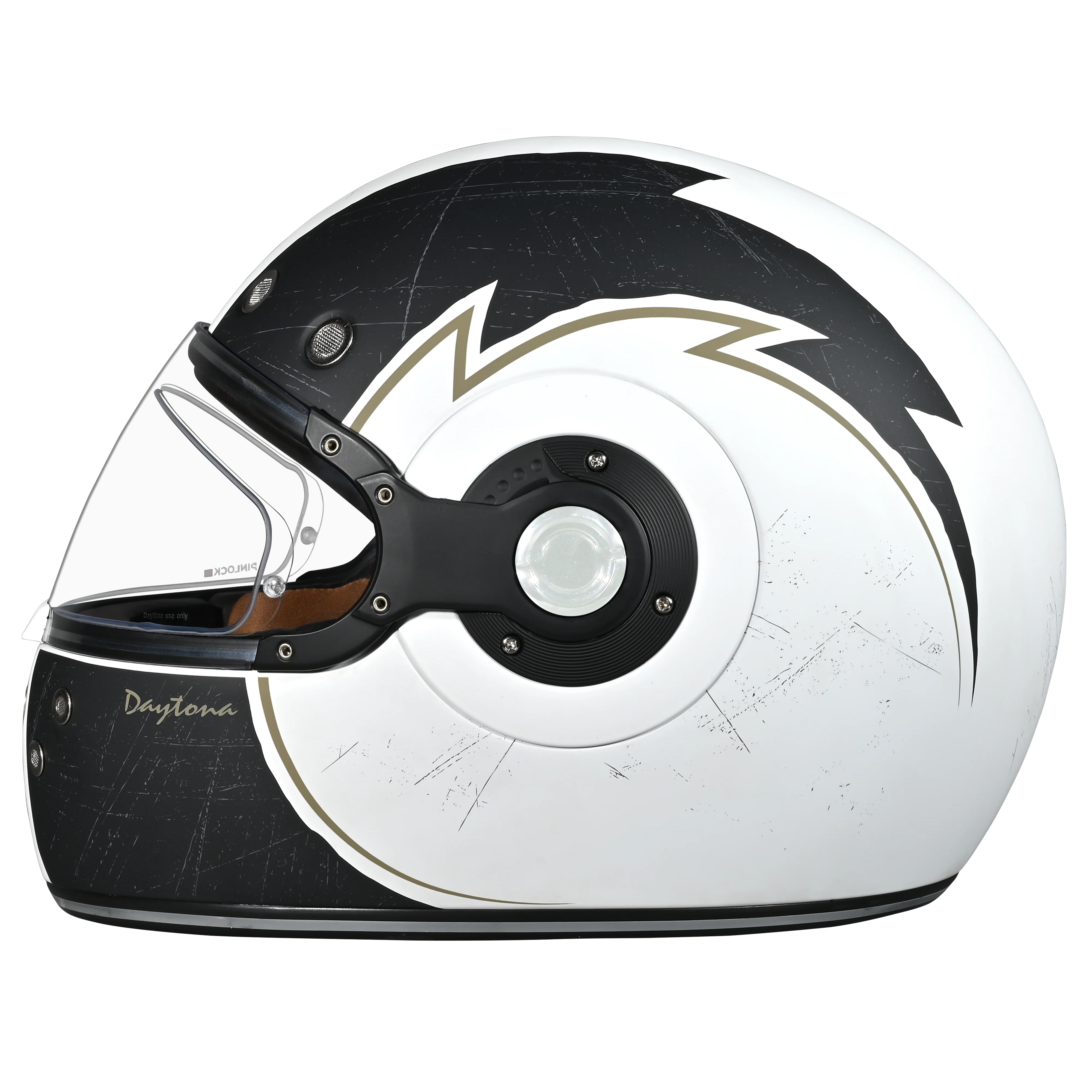 DOT Daytona Retro Full Face Motorcycle Helmet: Vintage Style for Men, Women, & Youth - W/ Blitz