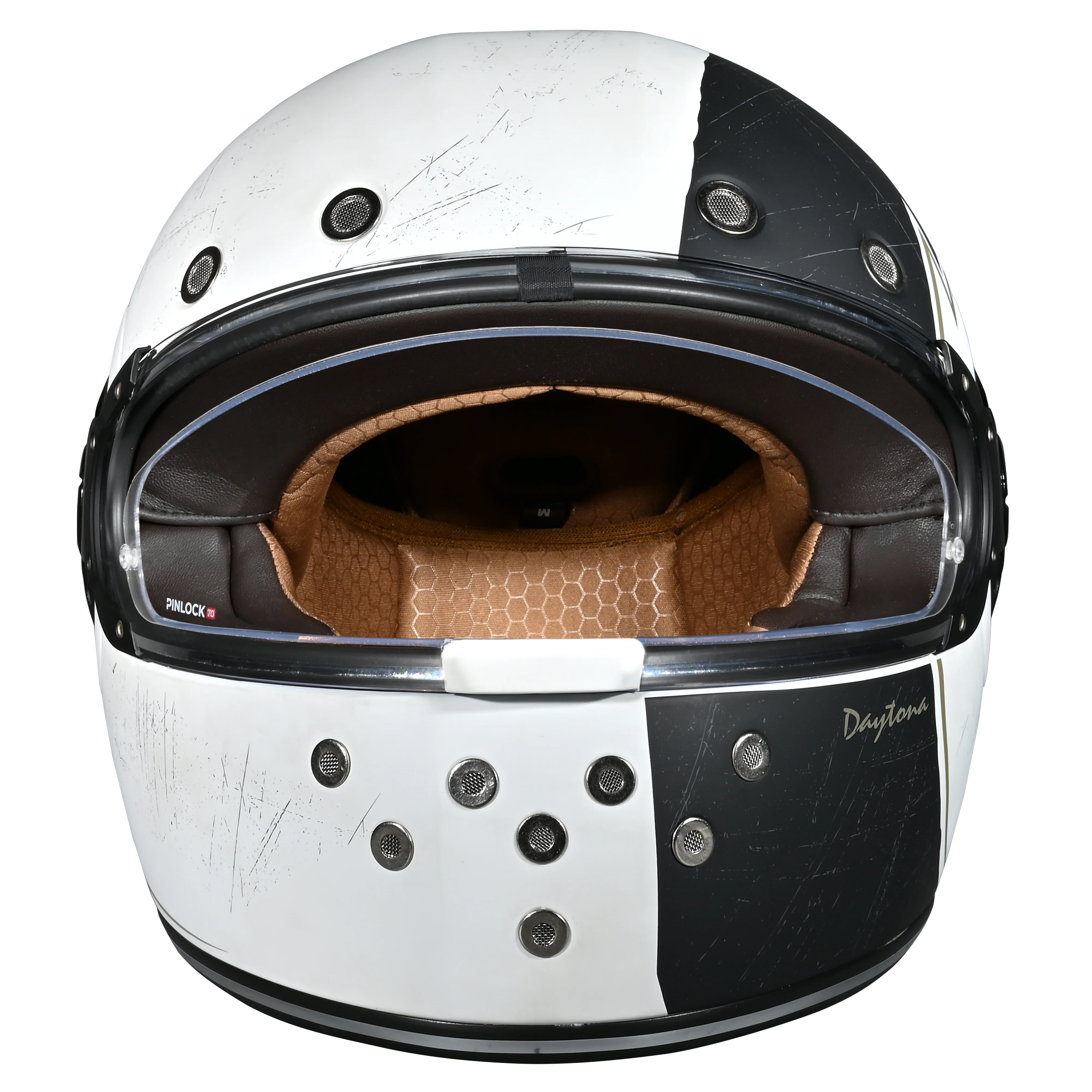 DOT Daytona Retro Full Face Motorcycle Helmet: Vintage Style for Men, Women, & Youth - W/ Blitz