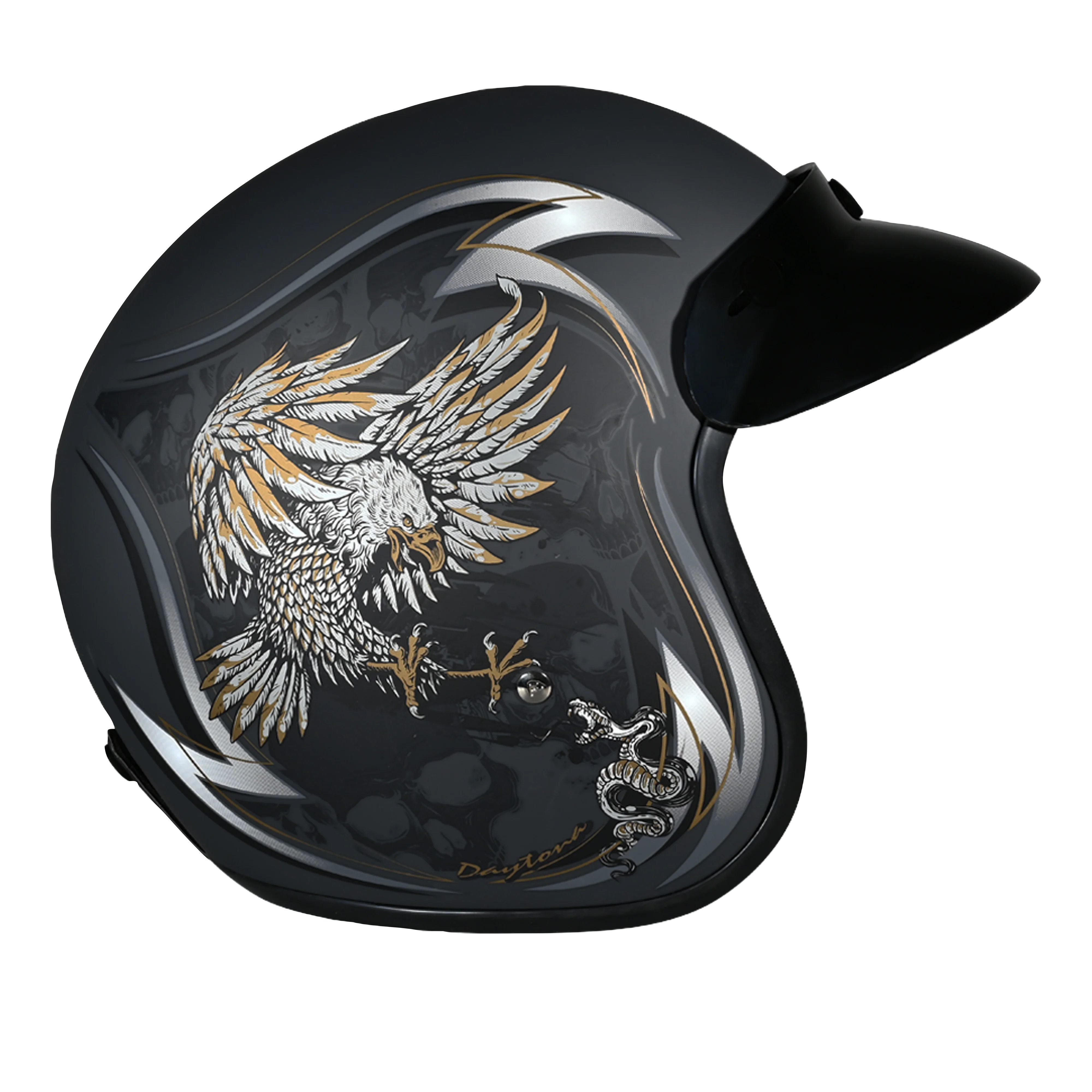 5329-dot-approved-daytona-cruiser-open-face-motorcycle-helmet-men-women-youth-with-visor-graphics-w-wild-soul-3.webp DOT Approved Daytona Cruiser Open Face Motorcycle Helmet - Men, Women & Youth - With Visor & Graphics - W/ Wild Soul