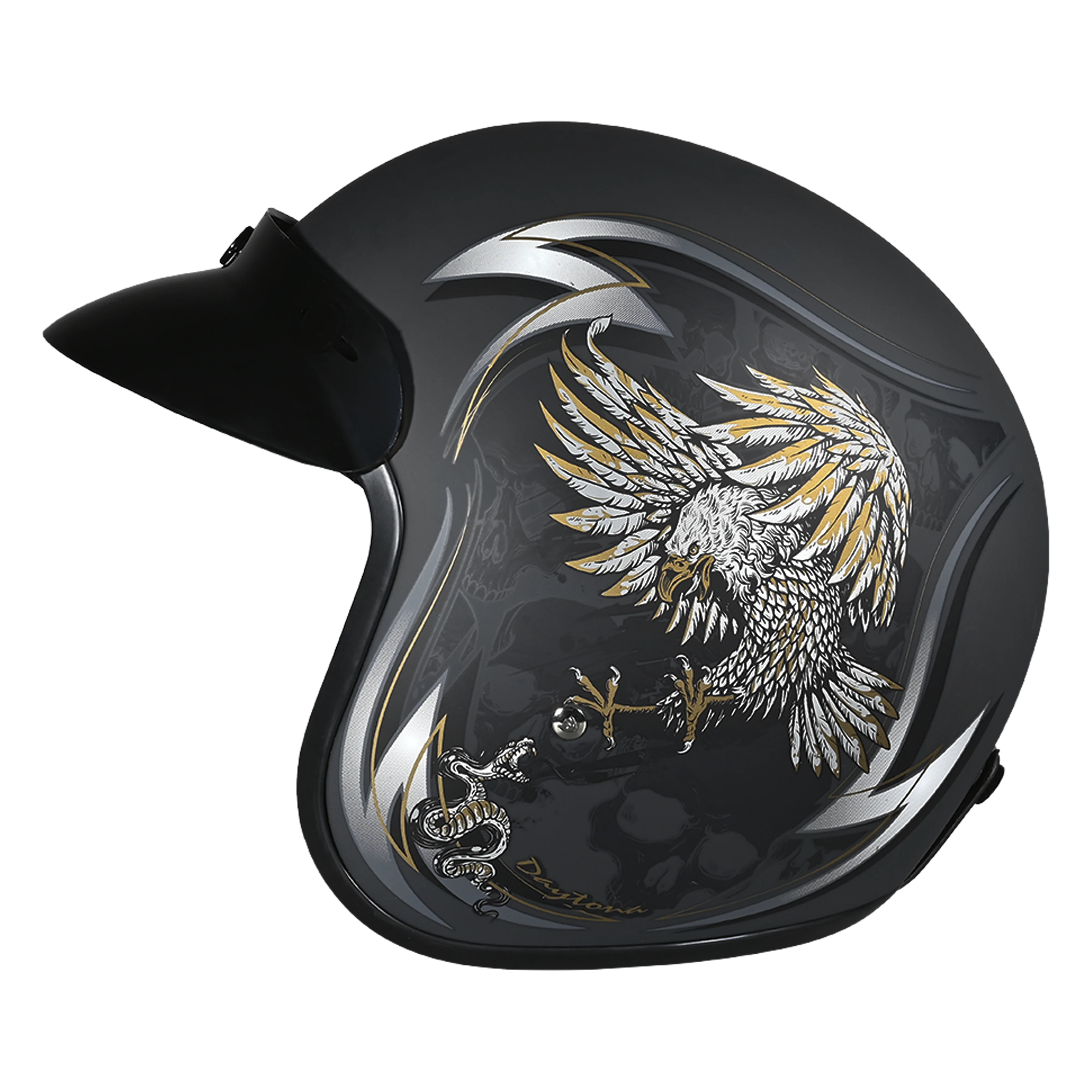 5329-dot-approved-daytona-cruiser-open-face-motorcycle-helmet-men-women-youth-with-visor-graphics-w-wild-soul-5.webp DOT Approved Daytona Cruiser Open Face Motorcycle Helmet - Men, Women & Youth - With Visor & Graphics - W/ Wild Soul