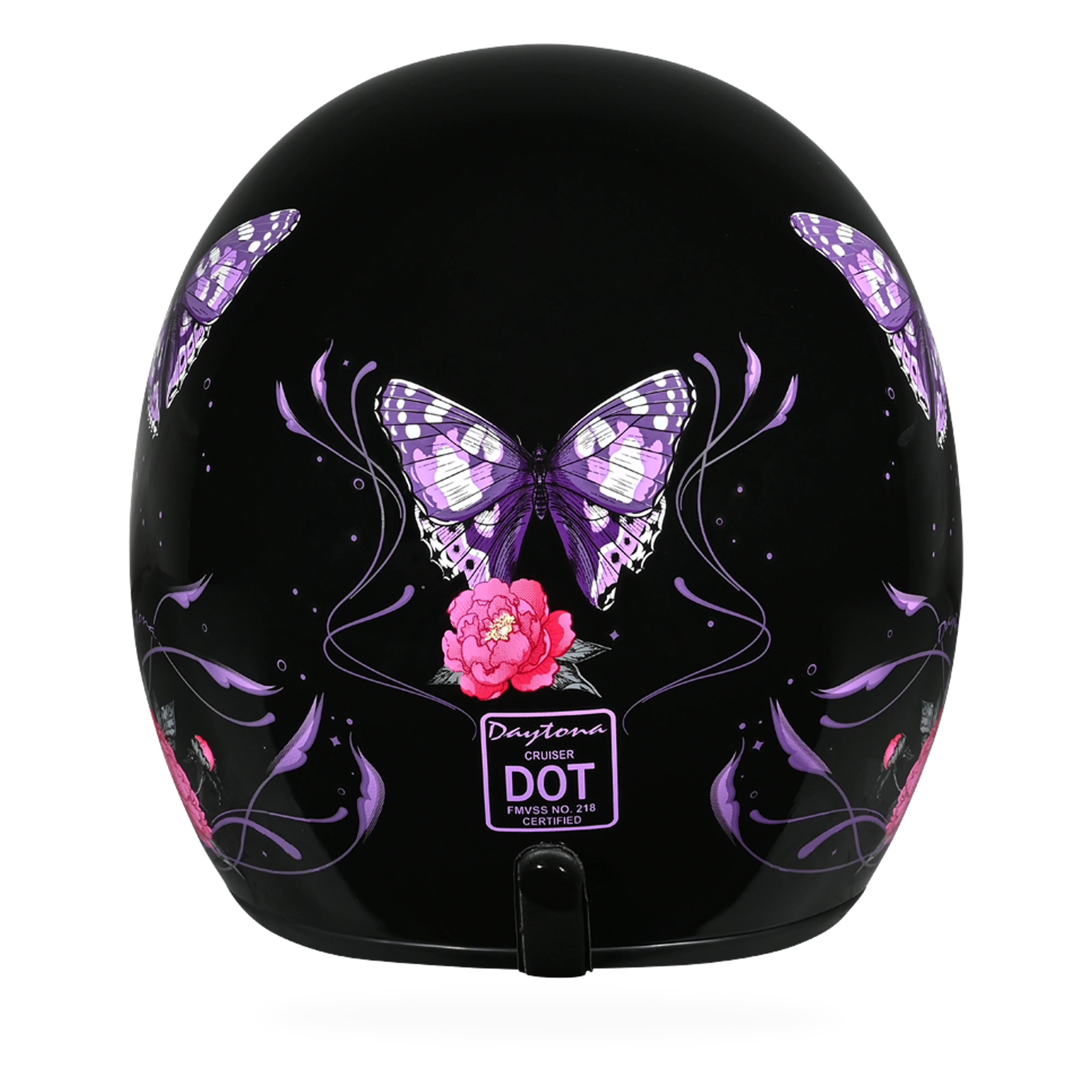 5384-dot-approved-daytona-cruiser-open-face-motorcycle-helmet-men-women-youth-with-visor-graphics-w-butterfly-4.webp DOT Approved Daytona Cruiser Open Face Motorcycle Helmet - Men, Women & Youth - With Visor & Graphics - W/ Butterfly