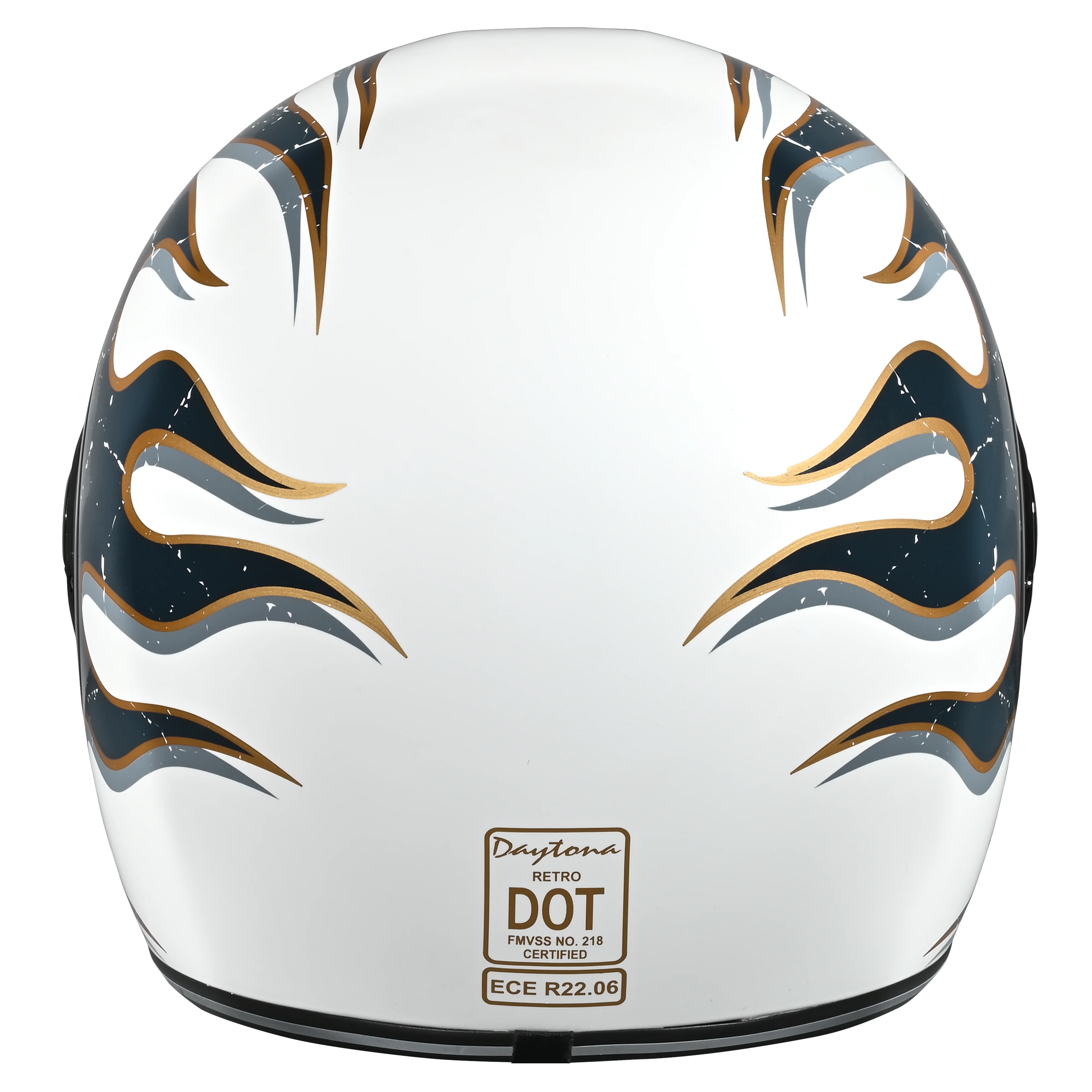 DOT Daytona Retro Full Face Motorcycle Helmet: Vintage Style for Men, Women, & Youth - W/ Flames