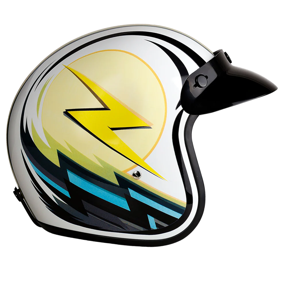 5685-dot-approved-daytona-cruiser-open-face-motorcycle-helmet-men-women-youth-with-visor-graphics-w-lightning-3.webp DOT Approved Daytona Cruiser Open Face Motorcycle Helmet - Men, Women & Youth - With Visor & Graphics - W/ Lightning