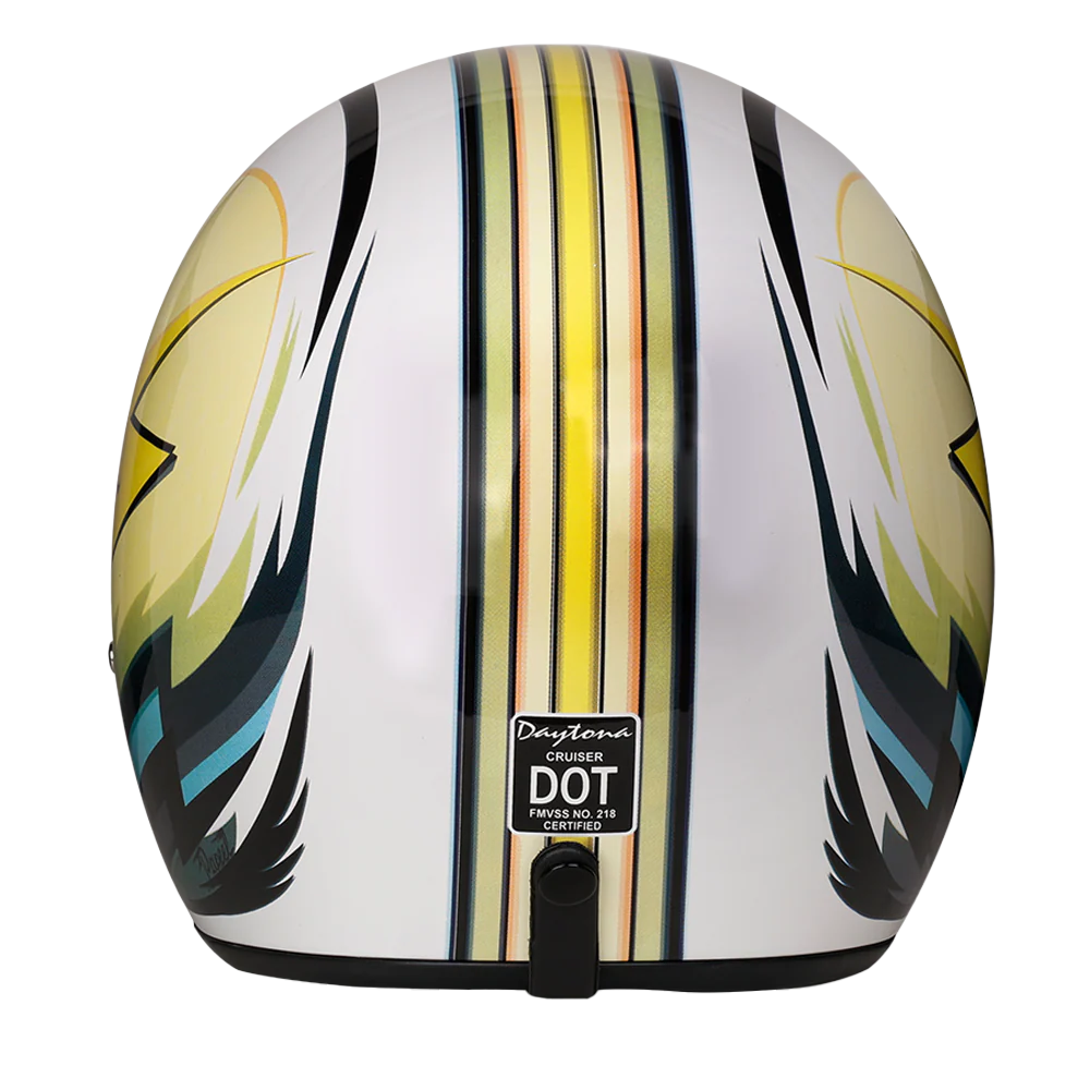 5685-dot-approved-daytona-cruiser-open-face-motorcycle-helmet-men-women-youth-with-visor-graphics-w-lightning-4.webp DOT Approved Daytona Cruiser Open Face Motorcycle Helmet - Men, Women & Youth - With Visor & Graphics - W/ Lightning