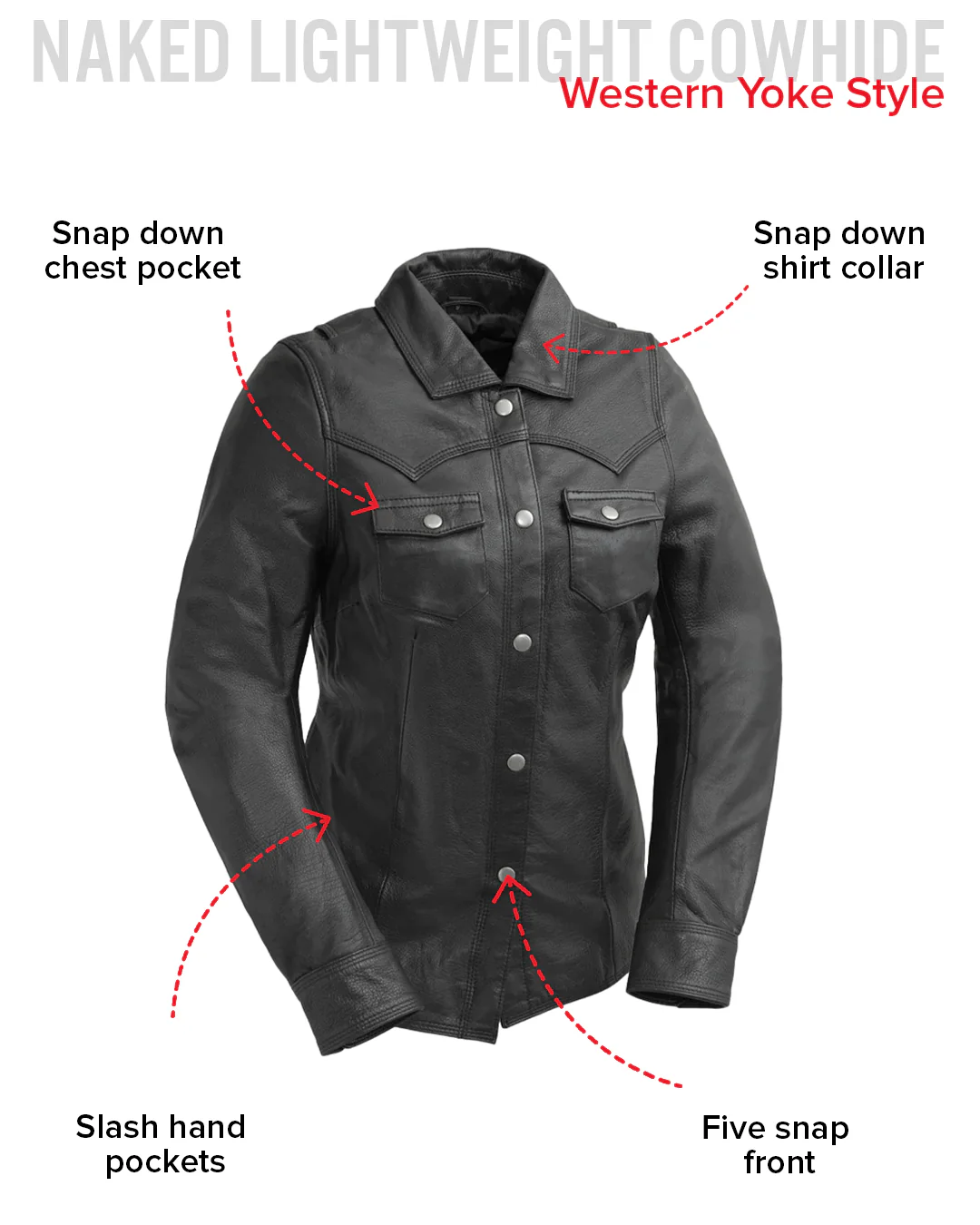 Onyx Women's Leather Motorcycle Shirt