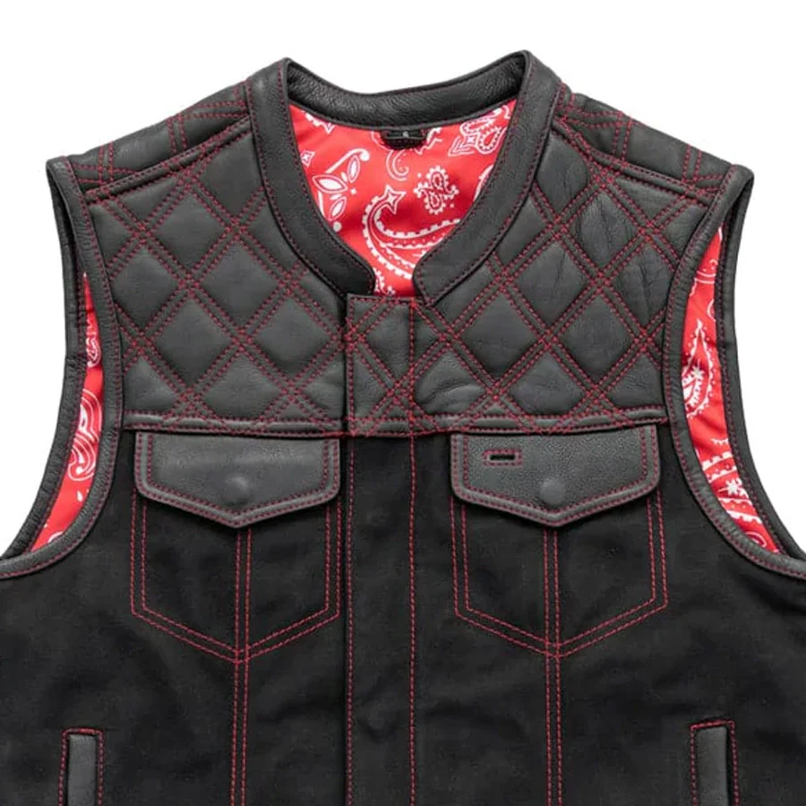6247-49-51-wolf-pack-men-s-leather-canvas-motorcycle-vest-limited-edition-4.webp 49/51 Wolf Pack - Men's Leather/Canvas Motorcycle Vest (Limited Edition)