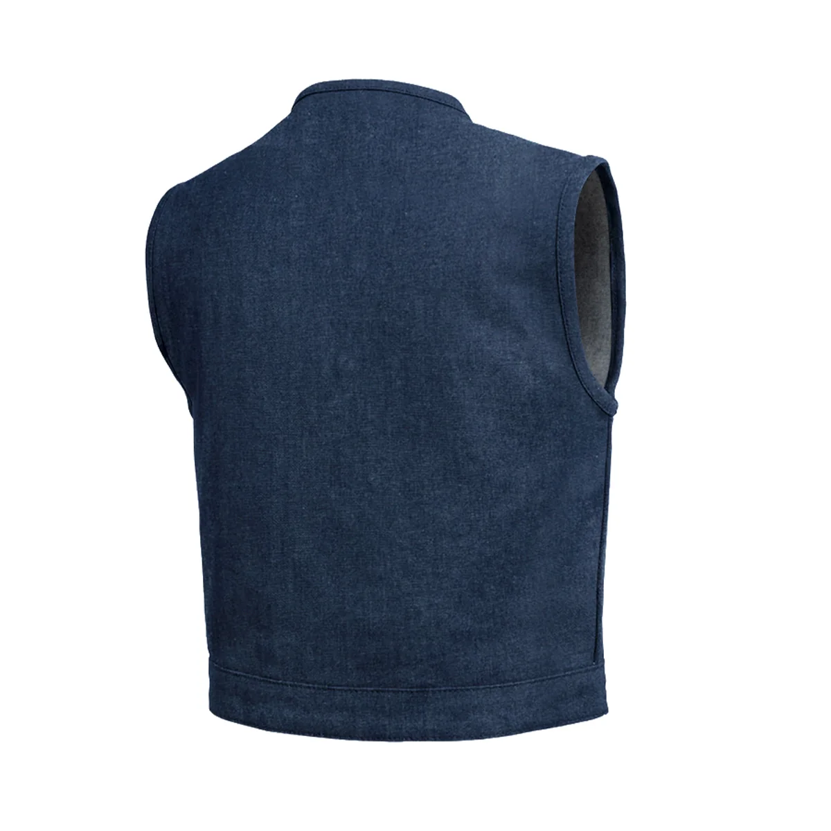 Lowside Men's Motorcycle Denim Vest (Blue)