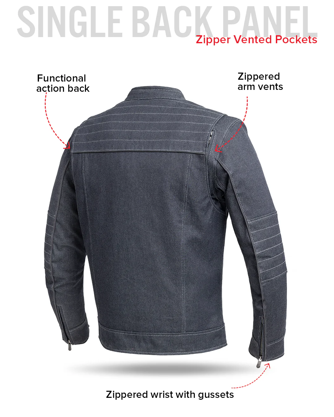Rowdy Men's Thunder Denim Motorcycle Jacket