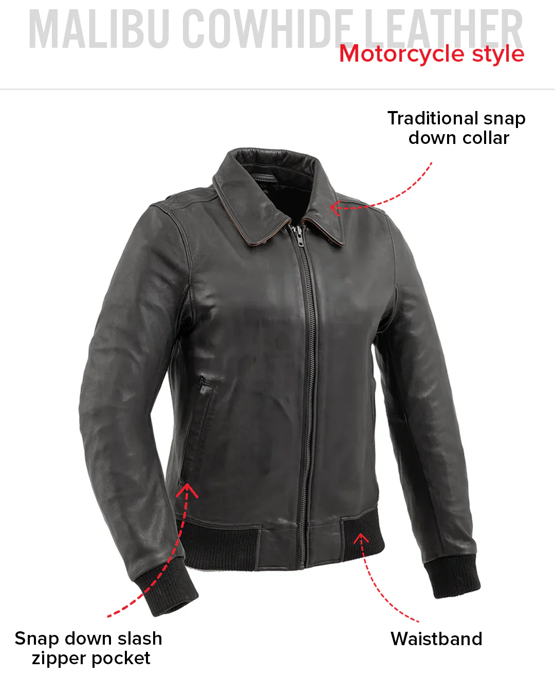 Nancy - Women's Moto Bomber Leather Jacket
