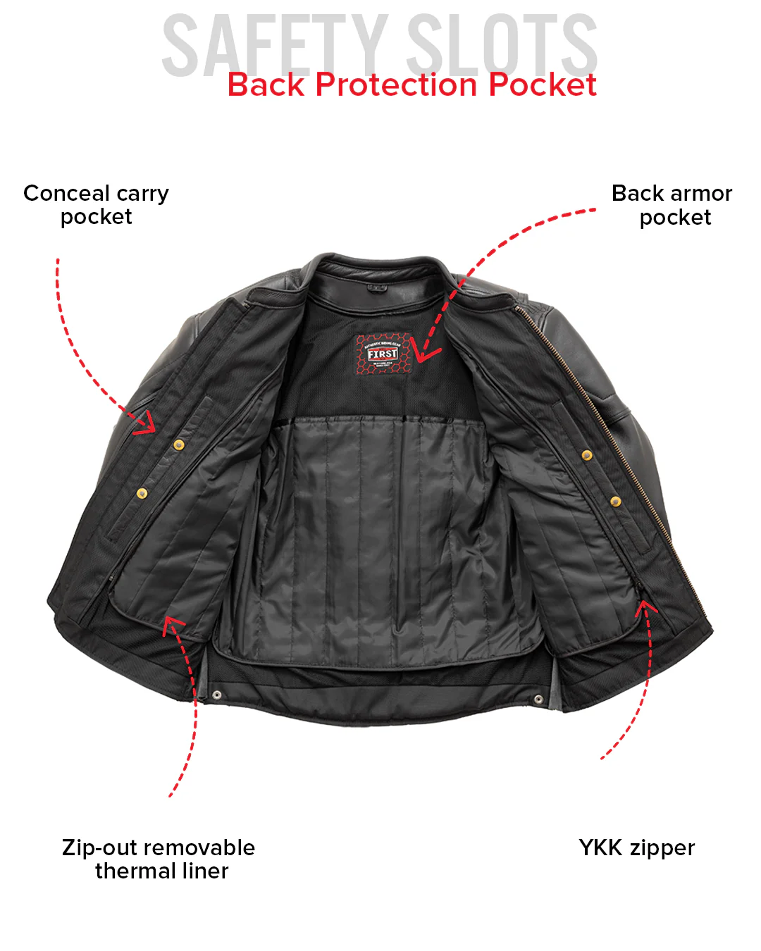 Chaos - Men's Leather Motorcycle Jacket
