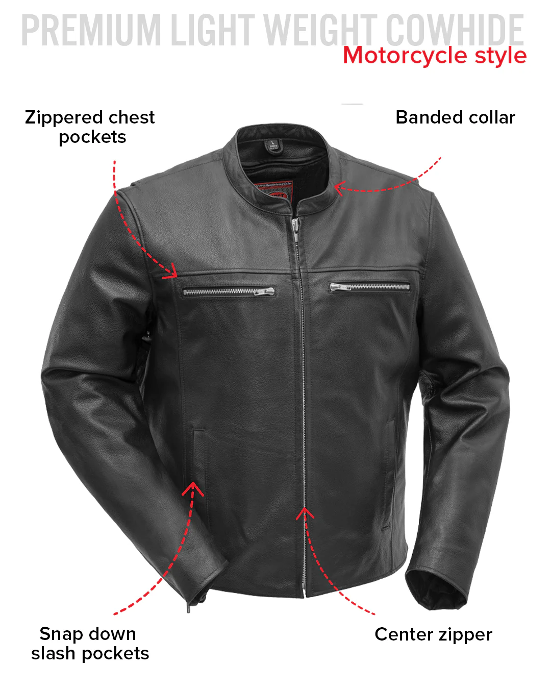 Rocky Men's Motorcycle Leather Jacket